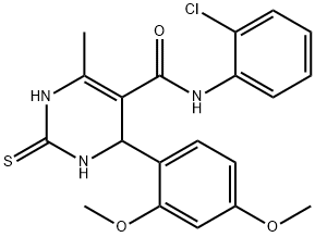 N-(2-chlorophenyl)-4-(2,4-dimethoxyphenyl)-6-methyl-2-thioxo-1,2,3,4-tetrahydropyrimidine-5-carboxamide Structure