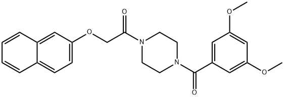 1-{4-[(3,5-dimethoxyphenyl)carbonyl]piperazin-1-yl}-2-(naphthalen-2-yloxy)ethanone,333756-82-4,结构式