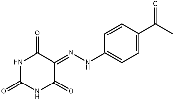 5-[(4-acetylphenyl)hydrazono]-2,4,6(1H,3H,5H)-pyrimidinetrione Structure