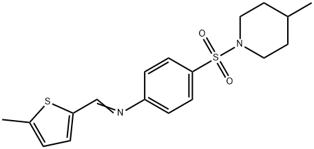 4-[(4-methyl-1-piperidinyl)sulfonyl]-N-[(5-methyl-2-thienyl)methylene]aniline Structure