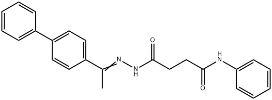 4-{2-[1-(4-biphenylyl)ethylidene]hydrazino}-4-oxo-N-phenylbutanamide Structure