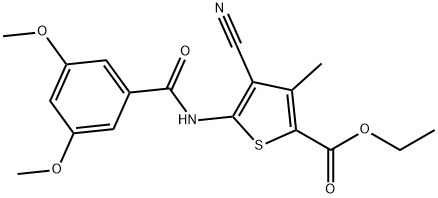 ethyl 4-cyano-5-[(3,5-dimethoxybenzoyl)amino]-3-methyl-2-thiophenecarboxylate Structure