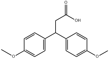 3,3-ビス(4-メトキシフェニル)プロパン酸 化学構造式