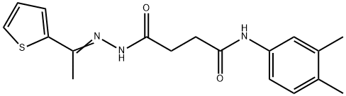 N-(3,4-dimethylphenyl)-4-oxo-4-{2-[1-(2-thienyl)ethylidene]hydrazino}butanamide Structure