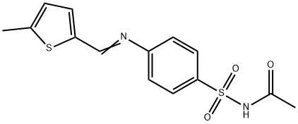 N-[(4-{[(5-methyl-2-thienyl)methylene]amino}phenyl)sulfonyl]acetamide Structure