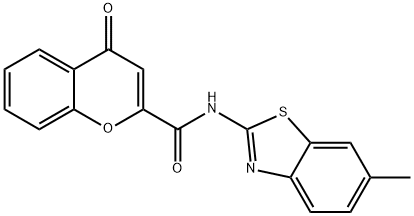 N-(6-methylbenzo[d]thiazol-2-yl)-4-oxo-4H-chromene-2-carboxamide 结构式