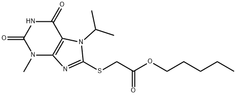 pentyl 2-((7-isopropyl-3-methyl-2,6-dioxo-2,3,6,7-tetrahydro-1H-purin-8-yl)thio)acetate 结构式