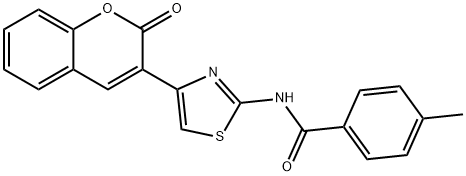 4-methyl-N-(4-(2-oxo-2H-chromen-3-yl)thiazol-2-yl)benzamide Struktur