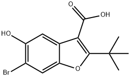 6-bromo-2-(tert-butyl)-5-hydroxybenzofuran-3-carboxylic acid 结构式