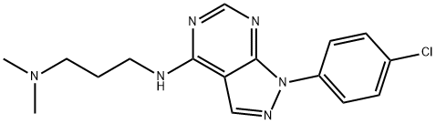 N1-(1-(4-chlorophenyl)-1H-pyrazolo[3,4-d]pyrimidin-4-yl)-N3,N3-dimethylpropane-1,3-diamine Structure