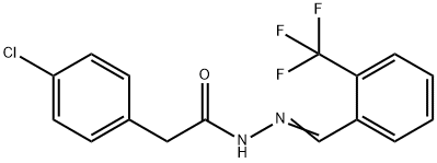 2-(4-chlorophenyl)-N'-[2-(trifluoromethyl)benzylidene]acetohydrazide Struktur