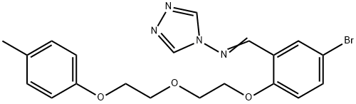 N-[(E)-(5-bromo-2-{2-[2-(4-methylphenoxy)ethoxy]ethoxy}phenyl)methylidene]-4H-1,2,4-triazol-4-amine Structure