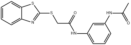 N-(3-acetamidophenyl)-2-(1,3-benzothiazol-2-ylsulfanyl)acetamide Struktur