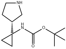 (R)-TERT-BUTYL (1-(PYRROLIDIN-3-YL)CYCLOPROPYL)CARBAMATE Struktur
