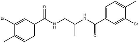 N,N'-1,2-propanediylbis(3-bromo-4-methylbenzamide) 化学構造式