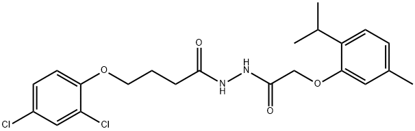 4-(2,4-dichlorophenoxy)-N'-[(2-isopropyl-5-methylphenoxy)acetyl]butanohydrazide Structure