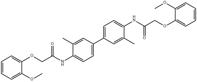 N,N'-(3,3'-dimethyl-4,4'-biphenyldiyl)bis[2-(2-methoxyphenoxy)acetamide] Structure