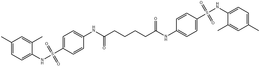 N,N'-bis(4-{[(2,4-dimethylphenyl)amino]sulfonyl}phenyl)hexanediamide Struktur