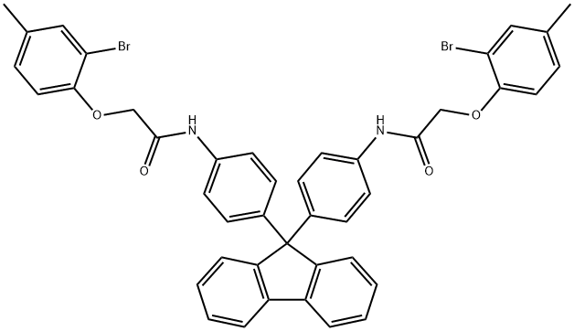 N,N'-[9H-fluorene-9,9-diylbis(4,1-phenylene)]bis[2-(2-bromo-4-methylphenoxy)acetamide],444149-13-7,结构式