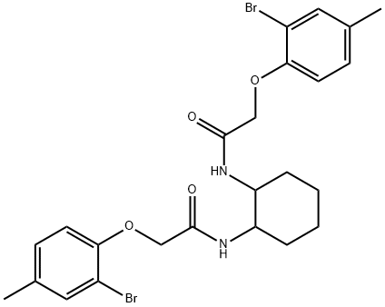 N,N'-1,2-cyclohexanediylbis[2-(2-bromo-4-methylphenoxy)acetamide] 结构式