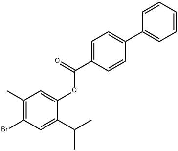 4-bromo-2-isopropyl-5-methylphenyl 4-biphenylcarboxylate 结构式