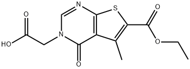 2-[6-(ethoxycarbonyl)-5-methyl-4-oxo-3H,4H-thieno[2,3-d]pyrimidin-3-yl]acetic acid Structure