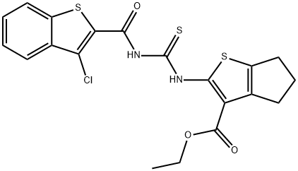 477495-37-7 ethyl 2-(3-(3-chlorobenzo[b]thiophene-2-carbonyl)thioureido)-5,6-dihydro-4H-cyclopenta[b]thiophene-3-carboxylate