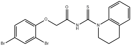 2-(2,4-dibromophenoxy)-N-(3,4-dihydro-1(2H)-quinolinylcarbonothioyl)acetamide 结构式