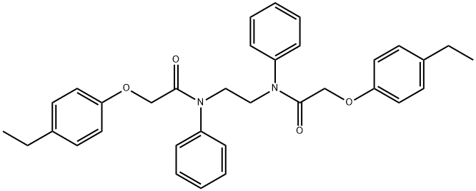 N,N'-1,2-ethanediylbis[2-(4-ethylphenoxy)-N-phenylacetamide] 结构式