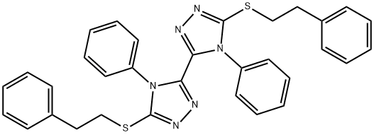 5,5-bis(phenethylthio)-4,4-diphenyl-4H,4H-3,3-bi(1,2,4-triazole) Structure
