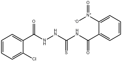 N-{[2-(2-chlorobenzoyl)hydrazino]carbonothioyl}-2-nitrobenzamide 结构式