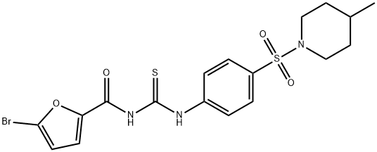 5-bromo-N-[({4-[(4-methyl-1-piperidinyl)sulfonyl]phenyl}amino)carbonothioyl]-2-furamide Struktur