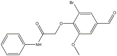 2-(2-溴-4-甲酰基-6-甲氧基苯氧基)-N-苯基乙酰胺, 552842-61-2, 结构式