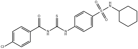 4-chloro-N-[({4-[(cyclohexylamino)sulfonyl]phenyl}amino)carbonothioyl]benzamide Structure