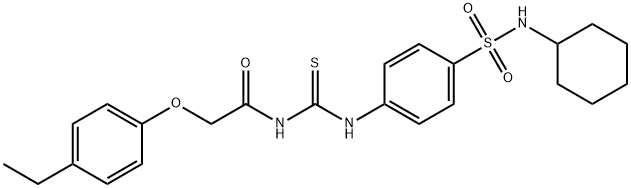 N-[({4-[(cyclohexylamino)sulfonyl]phenyl}amino)carbonothioyl]-2-(4-ethylphenoxy)acetamide Structure