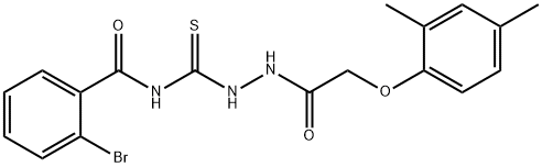 2-bromo-N-({2-[(2,4-dimethylphenoxy)acetyl]hydrazino}carbonothioyl)benzamide 结构式