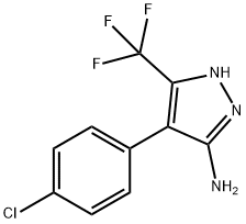 4-(4-chlorophenyl)-3-(trifluoromethyl)-1H-pyrazol-5-amine Struktur