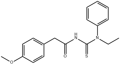 N-{[ethyl(phenyl)amino]carbonothioyl}-2-(4-methoxyphenyl)acetamide|