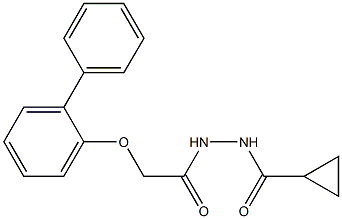 N'-[2-(2-biphenylyloxy)acetyl]cyclopropanecarbohydrazide Struktur