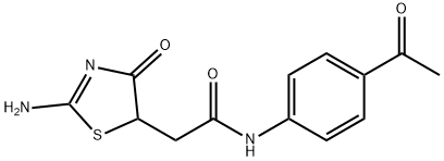 N-(4-acetylphenyl)-2-(2-imino-4-oxothiazolidin-5-yl)acetamide|