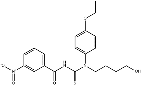 N-{[(4-ethoxyphenyl)(4-hydroxybutyl)amino]carbonothioyl}-3-nitrobenzamide 化学構造式