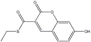 2H-1-Benzopyran-3-carbothioic acid, 7-hydroxy-2-oxo-, S-ethyl ester 结构式