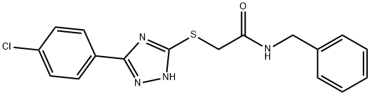 N-benzyl-2-{[5-(4-chlorophenyl)-4H-1,2,4-triazol-3-yl]sulfanyl}acetamide 结构式