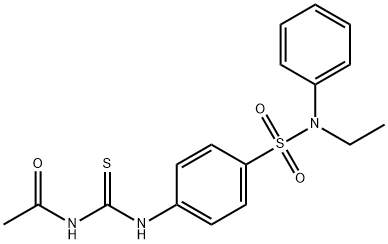 N-{[(4-{[ethyl(phenyl)amino]sulfonyl}phenyl)amino]carbonothioyl}acetamide Struktur