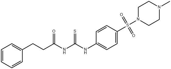 N-[({4-[(4-methyl-1-piperazinyl)sulfonyl]phenyl}amino)carbonothioyl]-3-phenylpropanamide Structure