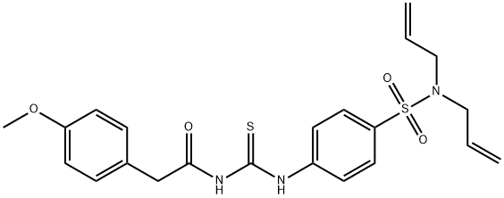 N-[({4-[(diallylamino)sulfonyl]phenyl}amino)carbonothioyl]-2-(4-methoxyphenyl)acetamide 结构式