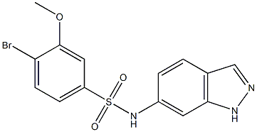 4-溴-N-(1H-吲唑-6-基)-3-甲氧基苯磺酰胺, 727420-58-8, 结构式