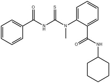 2-[[(benzoylamino)carbonothioyl](methyl)amino]-N-cyclohexylbenzamide Struktur