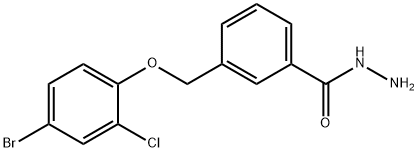 3-((4-溴-2-氯苯氧基)甲基)苯甲酰肼,863184-99-0,结构式