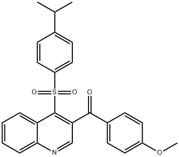 (4-methoxyphenyl)-[4-(4-propan-2-ylphenyl)sulfonylquinolin-3-yl]methanone Struktur